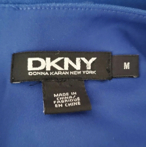 DKNY Blue shift zipped back dress M 12 uk lagenlook Donna Karan New York - Picture 8 of 10